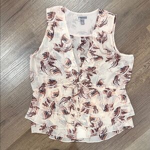 Chelsea28 Floral Sleeveless sheer Blouse